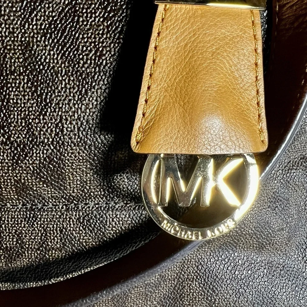 Michael Kors Darien Brown Monogram Medium Logo Tote